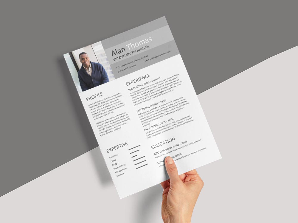 Free Veterinary Technician Resume Template with Clean Look