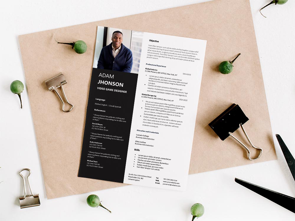 Free Video Game Designer Resume Template with Professional Look