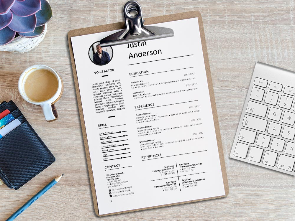 Free Voice Actor Resume Template with Professional Look