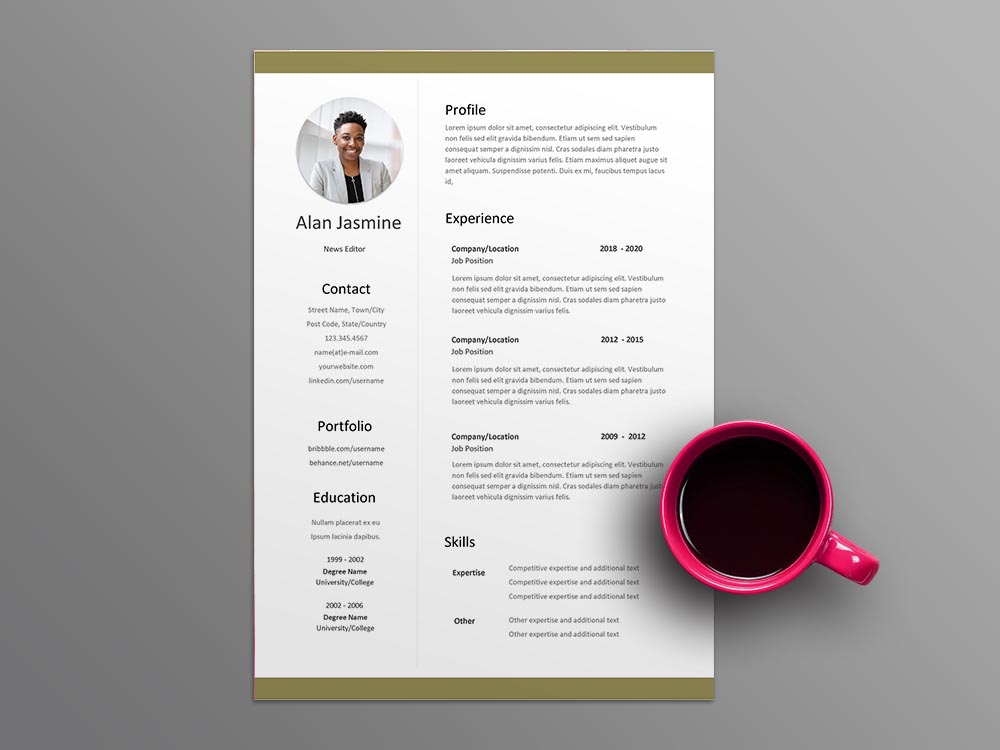 Free News Editor Resume Template