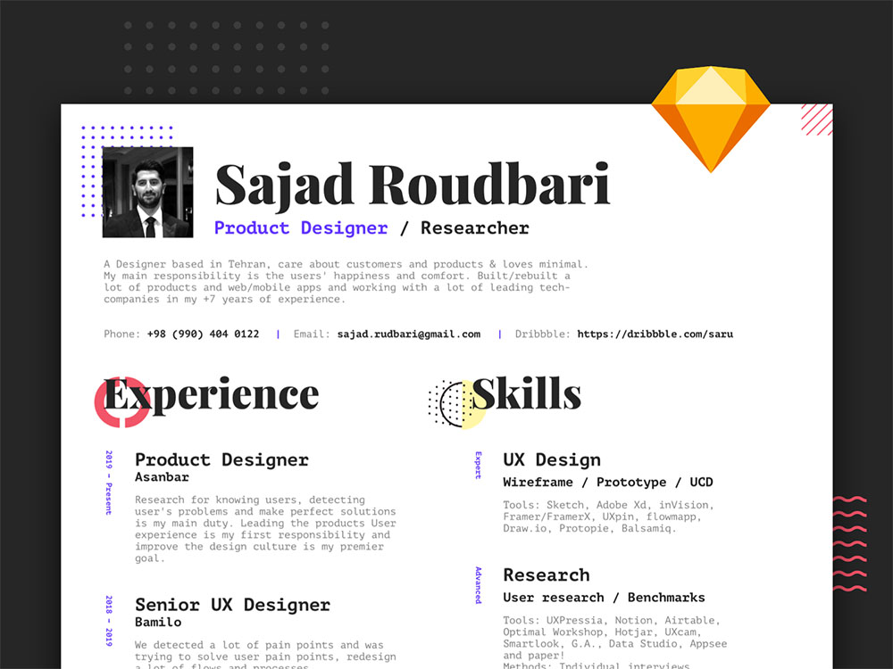 Free A4 Sketch Resume Template