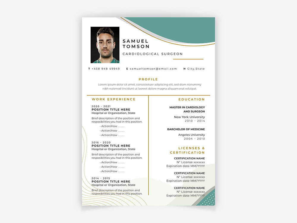 Free Cardiological Surgeon Resume Template