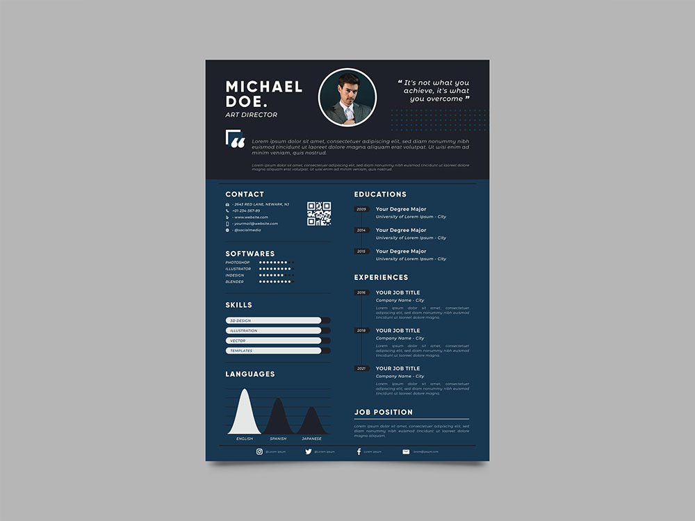 Free Elegant Infographic Resume Template