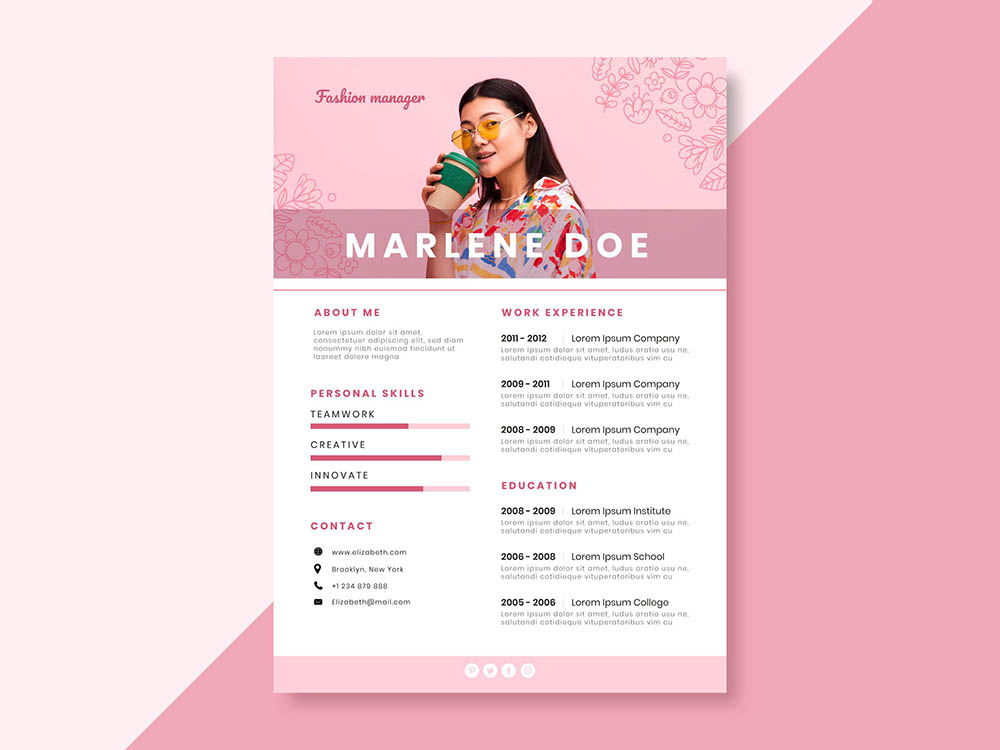 Free Fashion Manager Resume Template For Job Seeker
