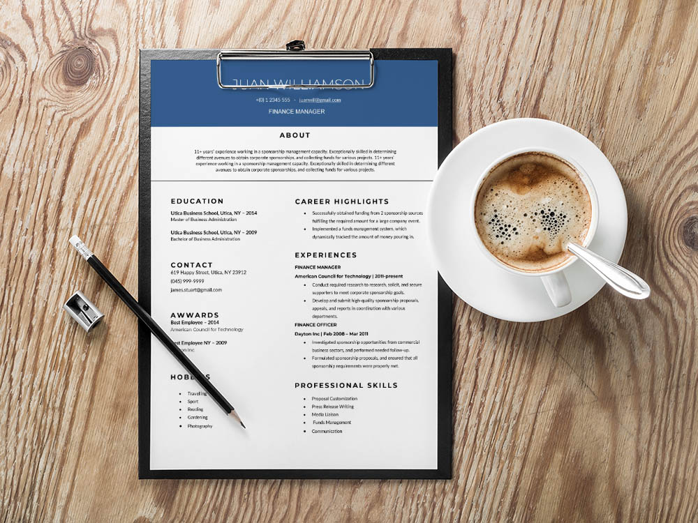 Free Finance Manager Resume Template