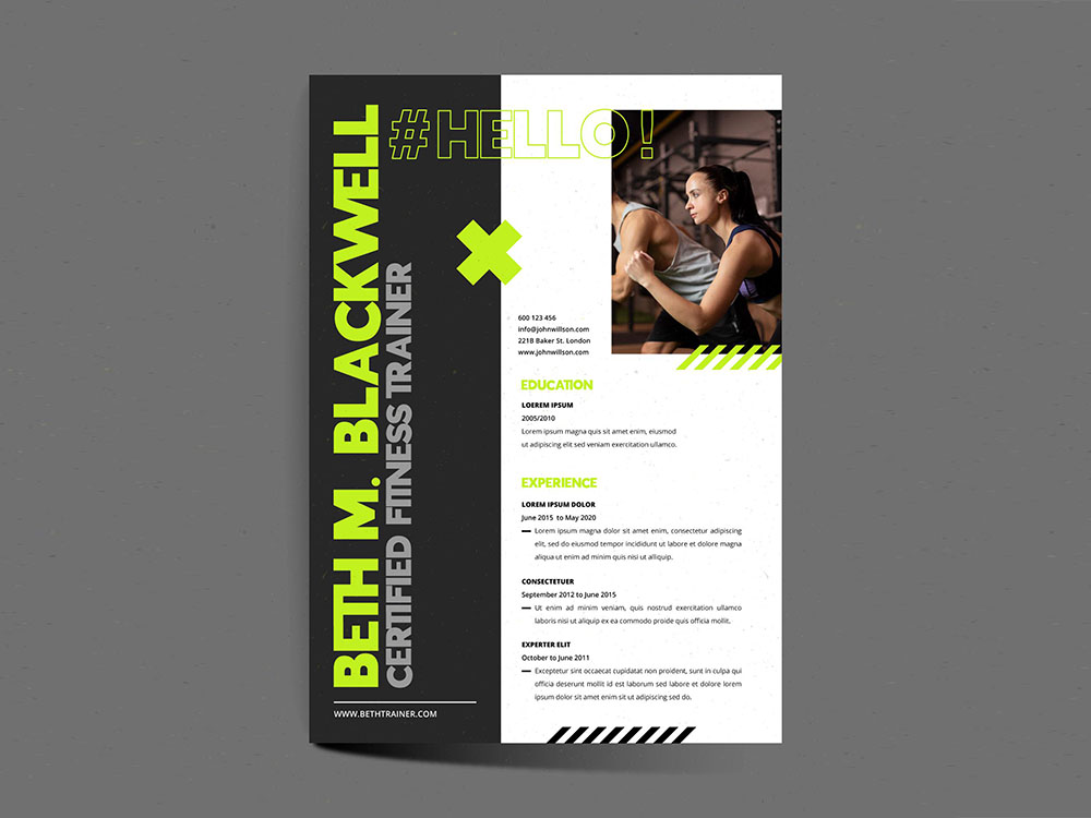 Free Fitness Trainer Resume Template
