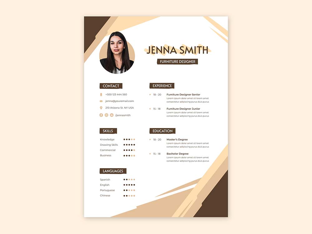 Free Furniture Designer Resume Template