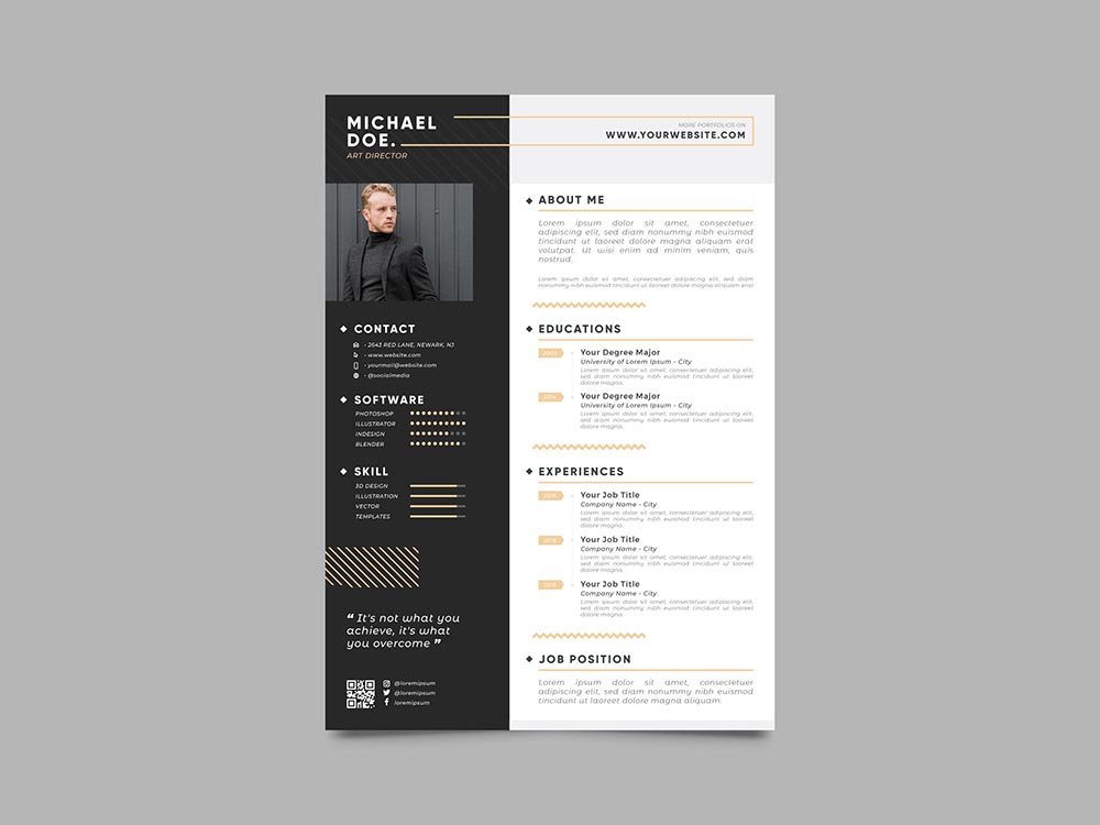 Free Masculine Resume Template