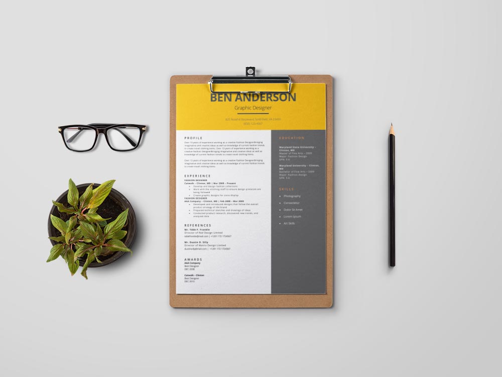 Free Minimal MS Word Resume Template in Clean Design