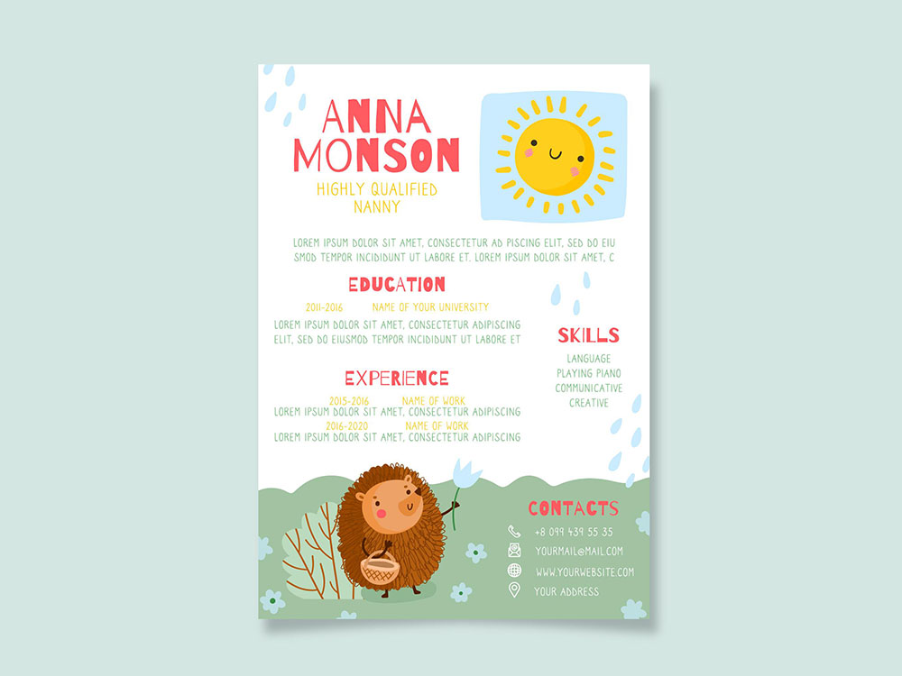 Free Nanny Resume Template