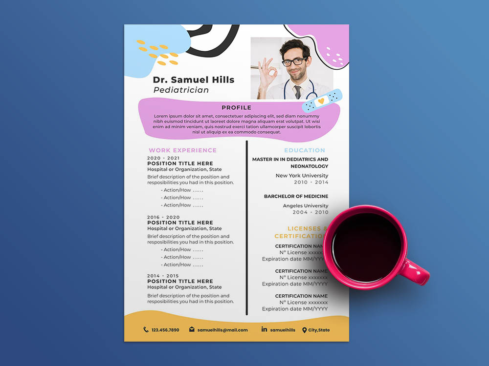 Free Pediatrics Resume Template