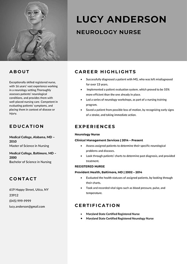 Nurse Resume Template