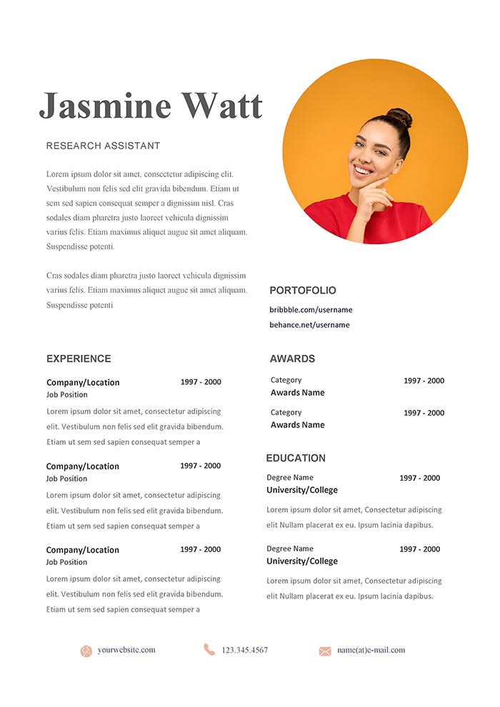 Research Assistant Resume Template