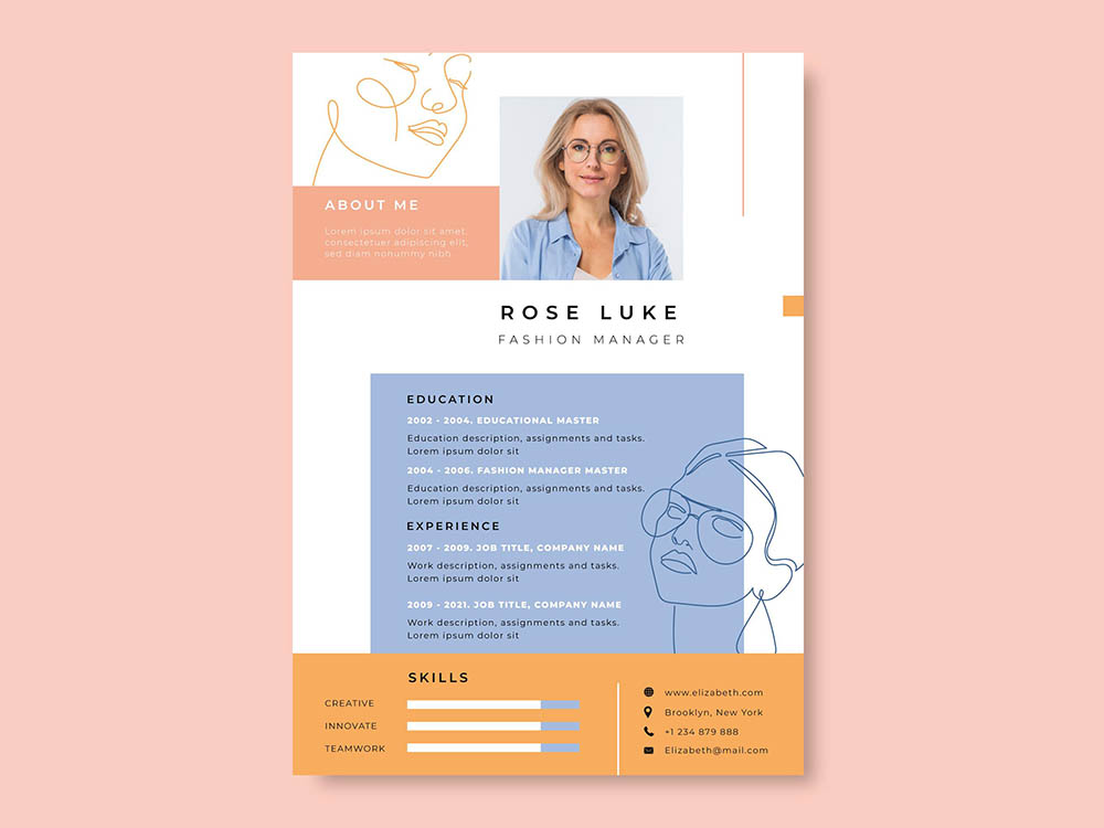 Free Colorful Fashion Resume Template