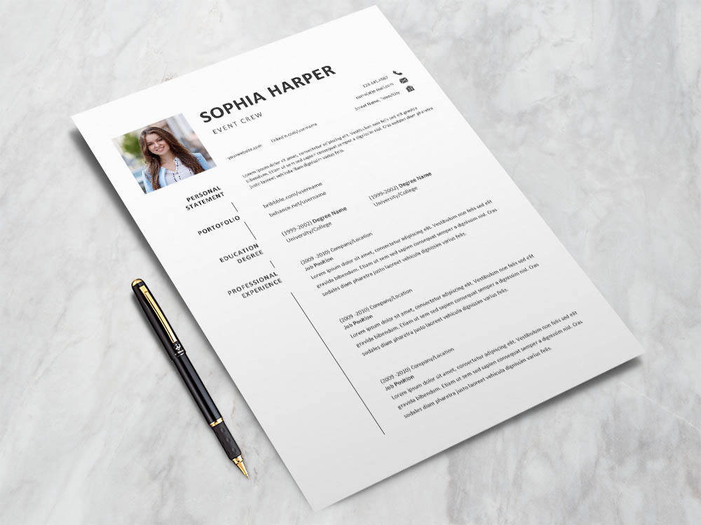 Free Event Crew Resume Template