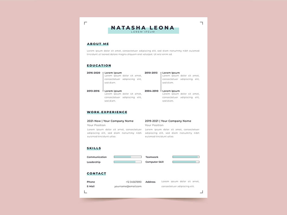 Free Minimalist Vector Resume Template