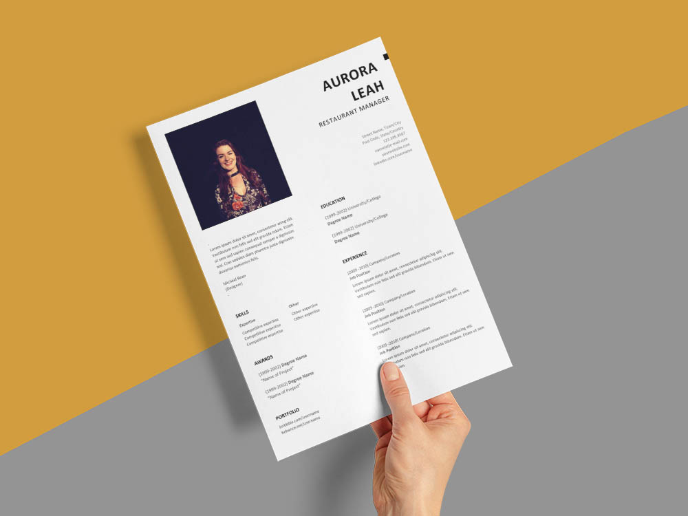 Free Restaurant Manager Resume Template