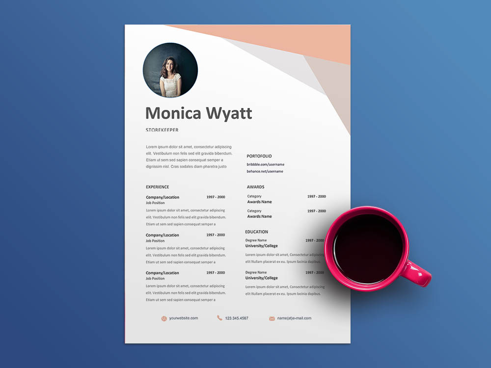 Free Storekeeper Resume Template