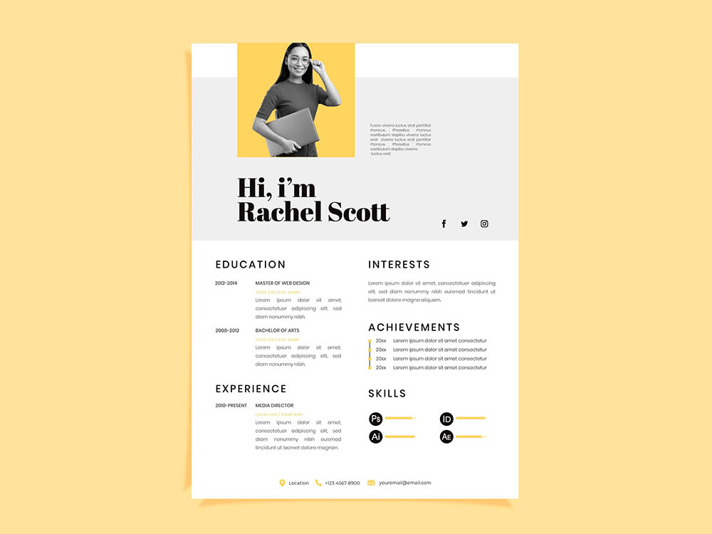 Free College Lecturer Resume Template with Photo