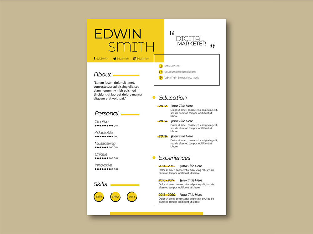 Free Online Marketer Resume Template