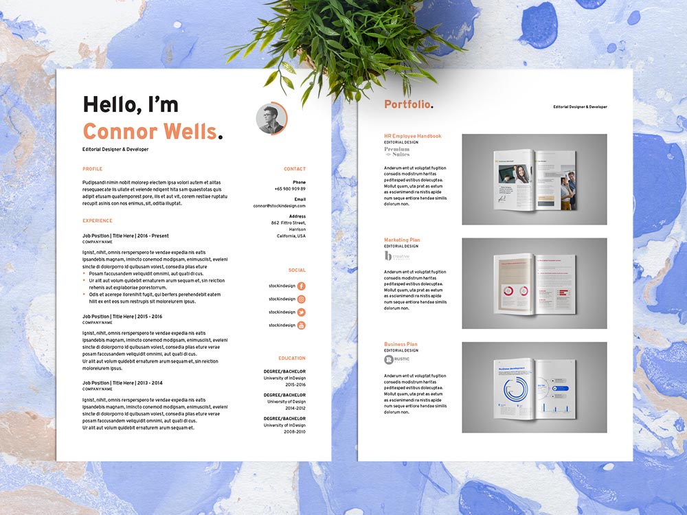 Free Interactive Resume Template With Clean Design