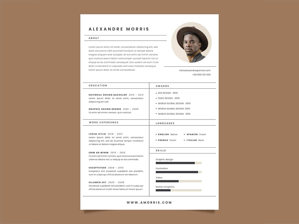 Free Editorial CV Resume Template