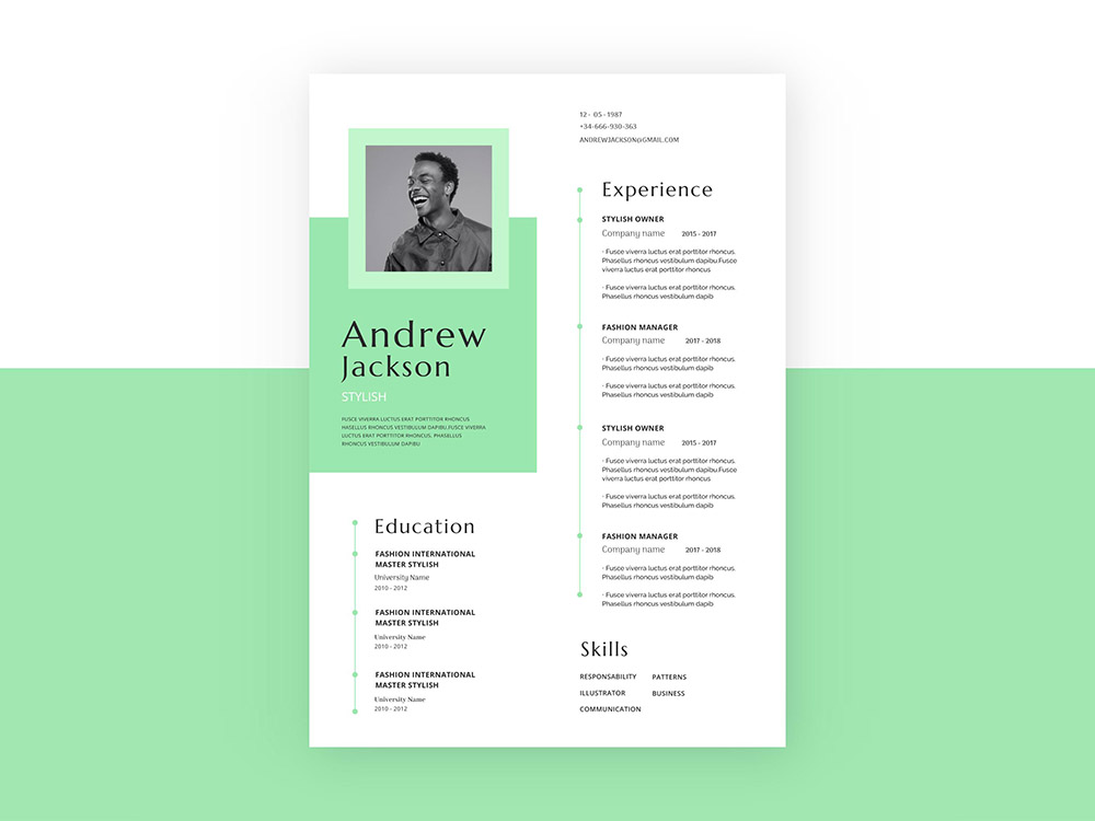 Free Elegant Green CV Resume Template for your Job Opportunity