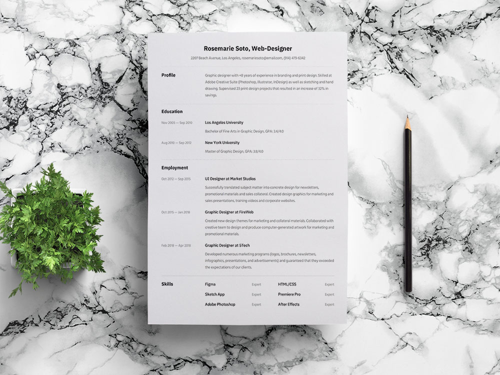 Free Figma CV Template