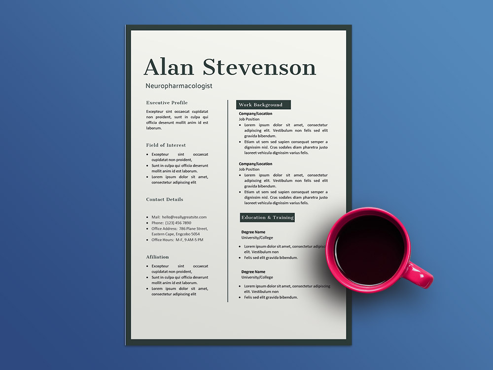 Free Neuropharmacologist Resume Template