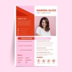 Red Pink Resume