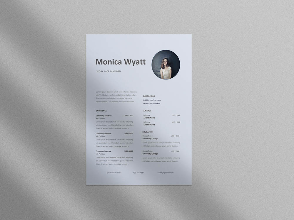 Free Workshop Manager Resume Template