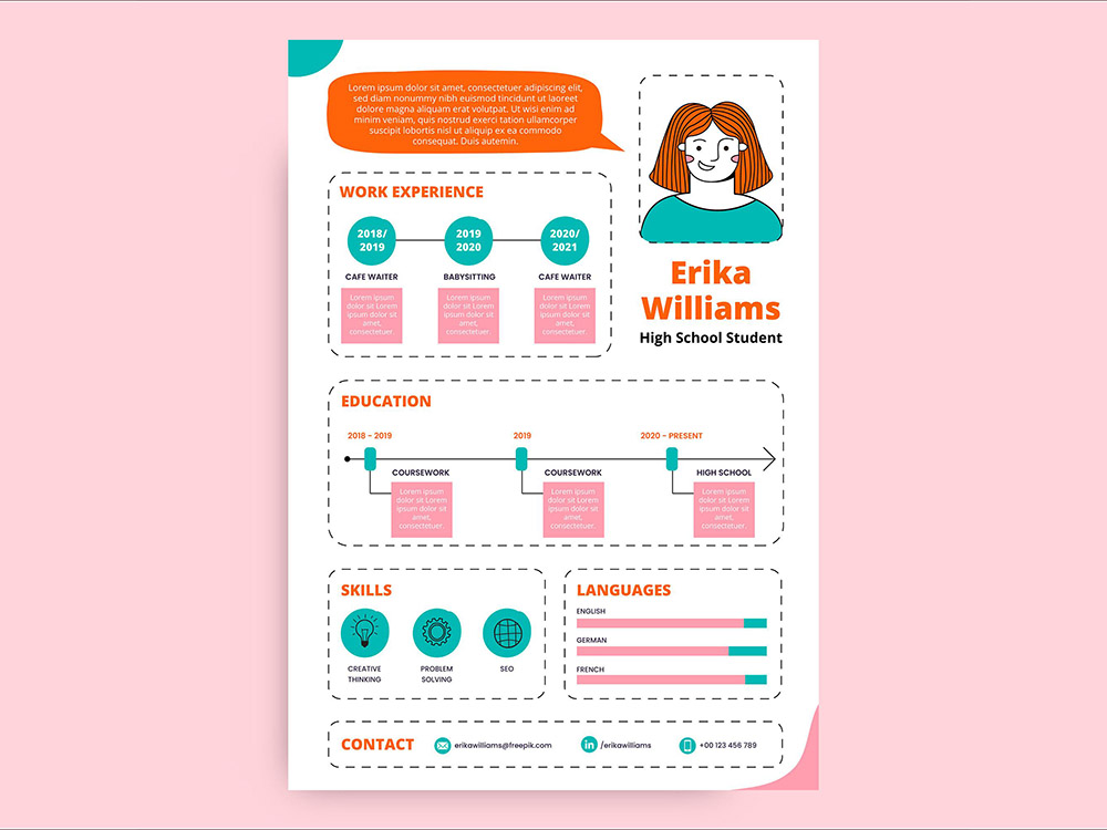 Free Cartoon Resume Template