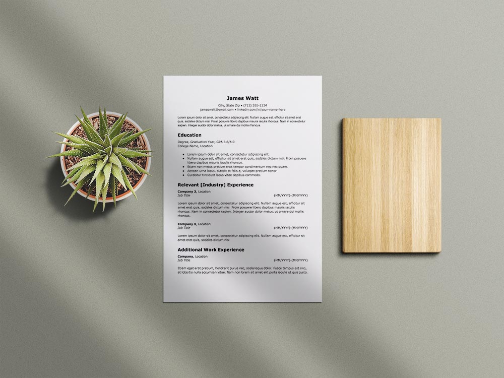 Free Recent Grad ATS Resume Template