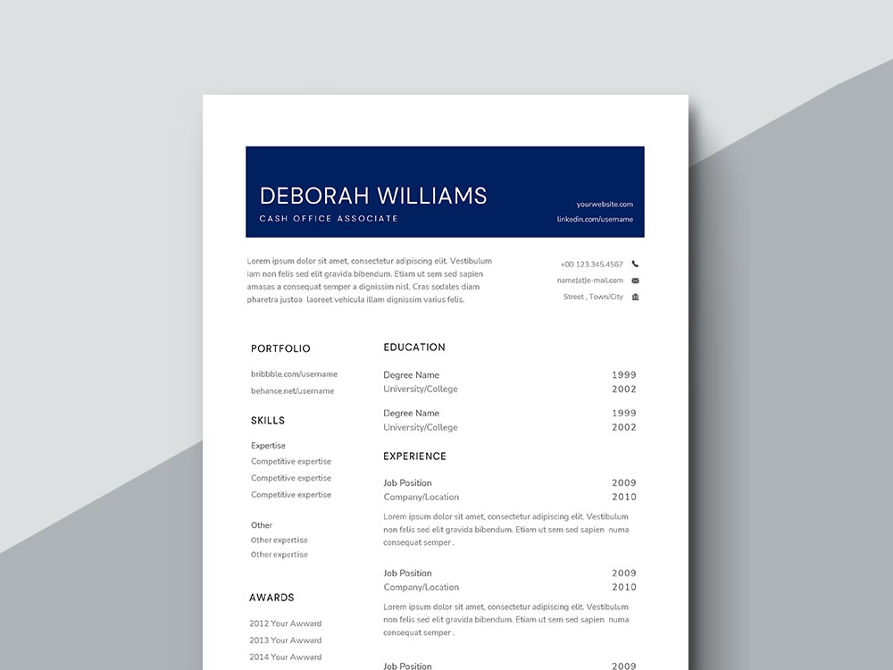 Free Cash Office Associate Resume Template