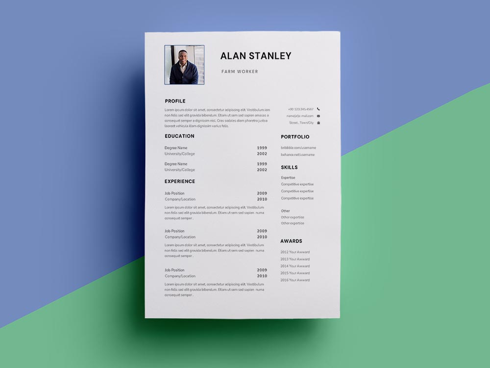 Free Farm Worker Resume Template