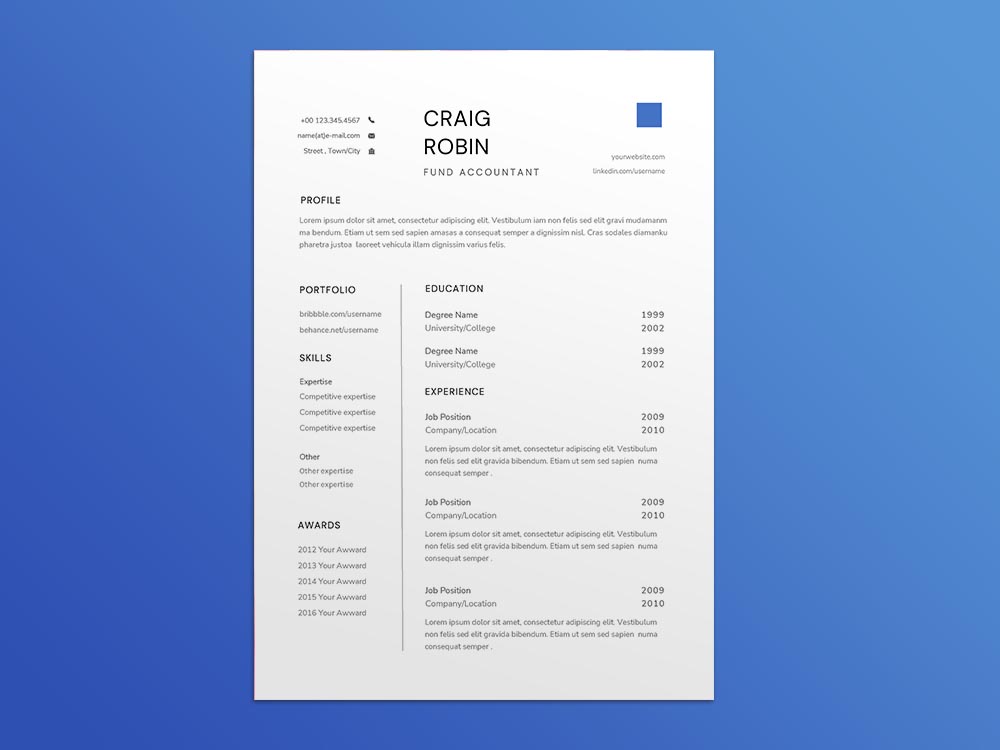 Free Fund Accountant Resume Template
