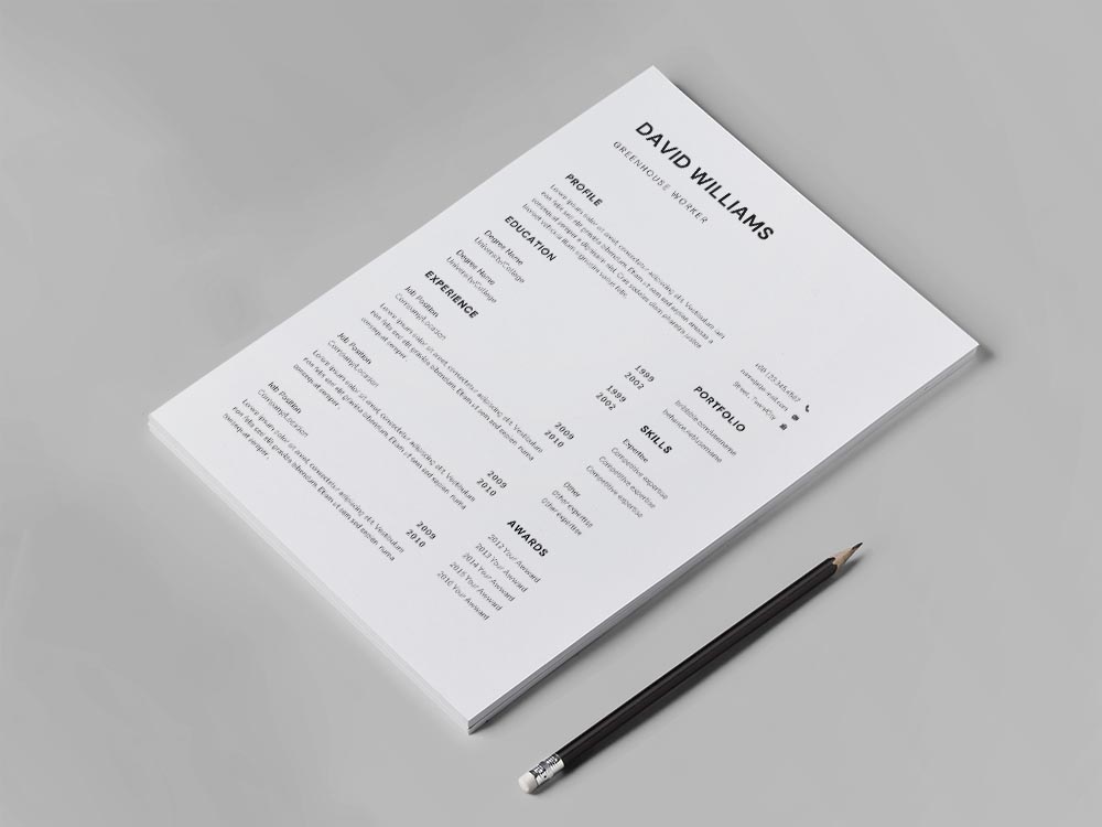 Free Greenhouse Worker Resume Template