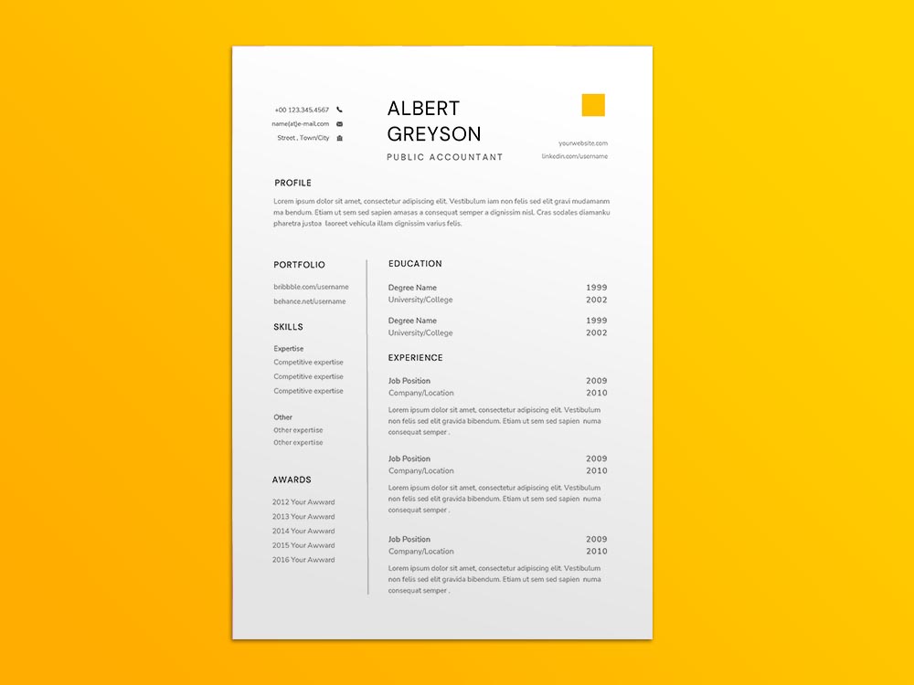 Free Public Accountant Resume Template Example