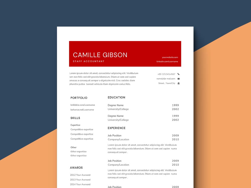 Free Staff Accountant Resume Template