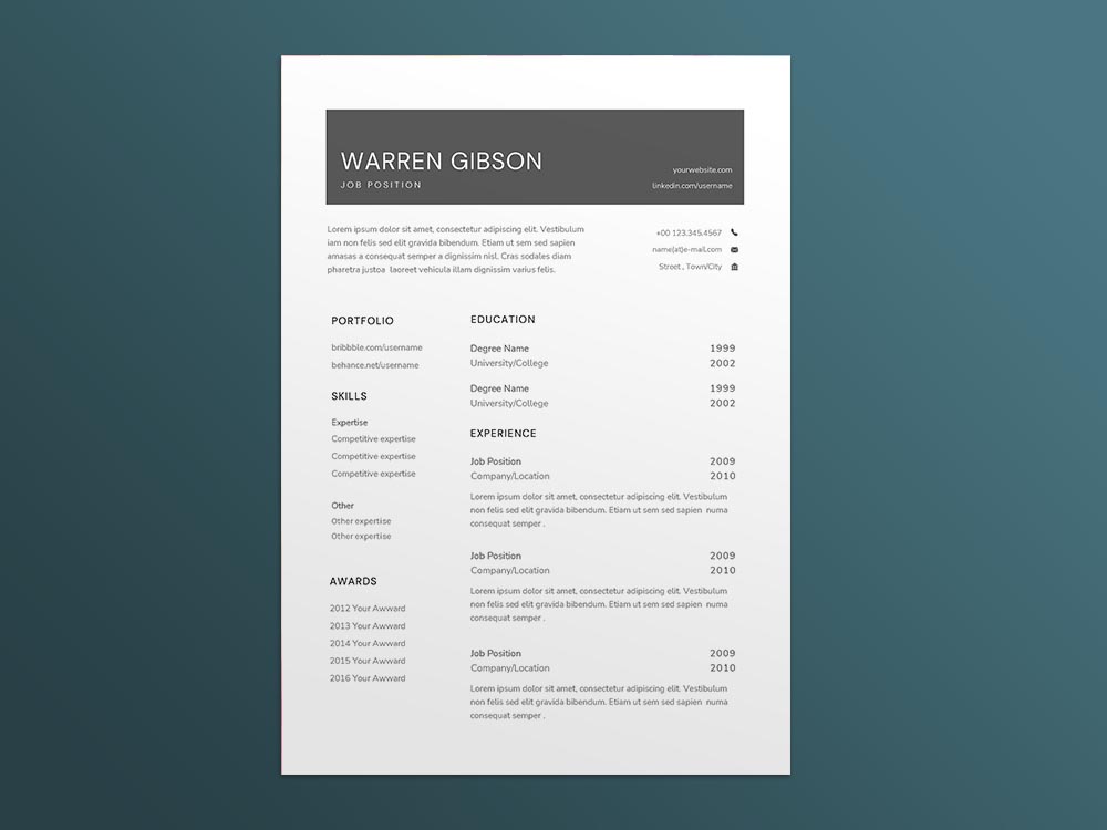 Free Corporate Receptionist Resume Template with Example for Job Seeker