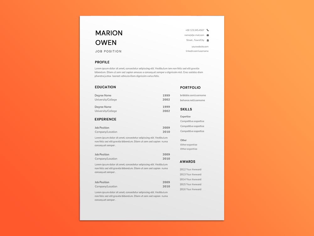 Free Operations Assistant Resume Template with Example for Job Seeker