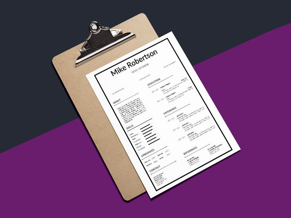 Vessel Operator Resume Template