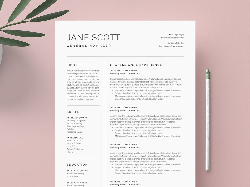 Financial Planner Resume Template – ATS-Friendly Finance Resume for Microsoft Word