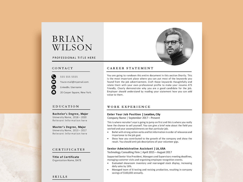 Geochemist Resume Template DOCX & Pages | Professional CV for Geochemistry, Mining & Environmental Science