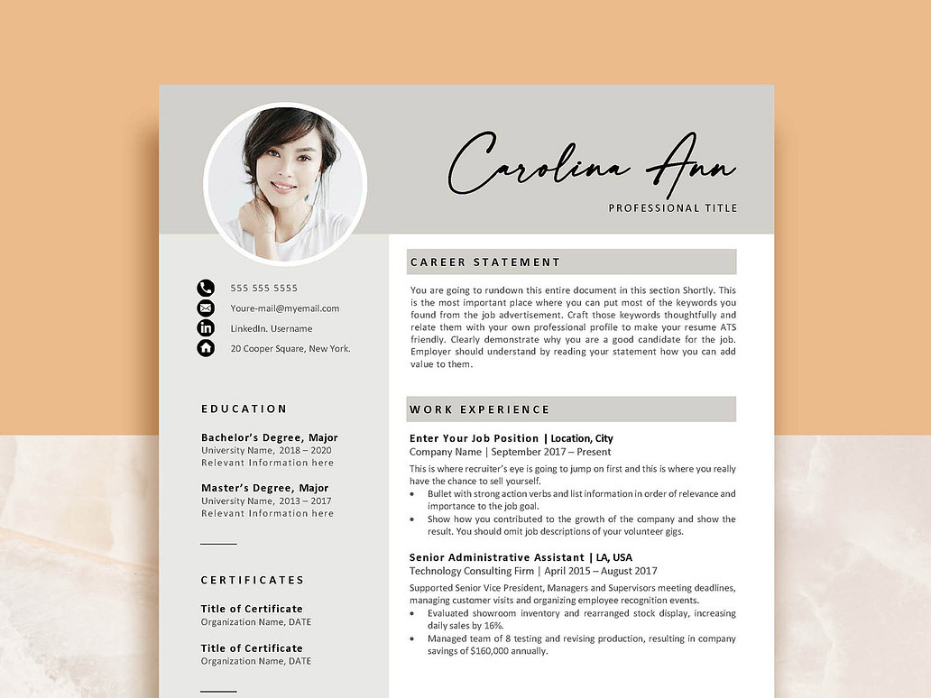 Hydrogeologist Resume Template for Word & Pages | Editable CV for Water Resources & Environmental Careers